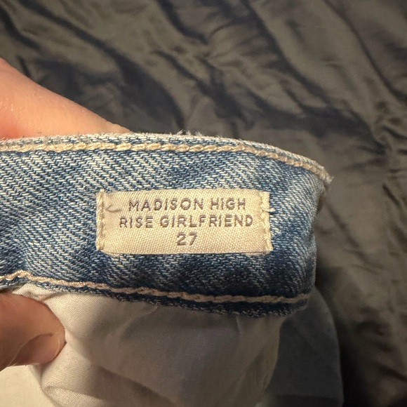 PacSun Madison High Waisted Girlfriend Jeans Ripped Medium Indigo, Size 27 - Picture 4 of 6
